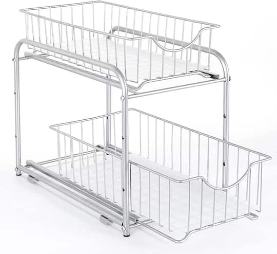 2-Tier Stackable Sliding Basket Cabinet Organizers